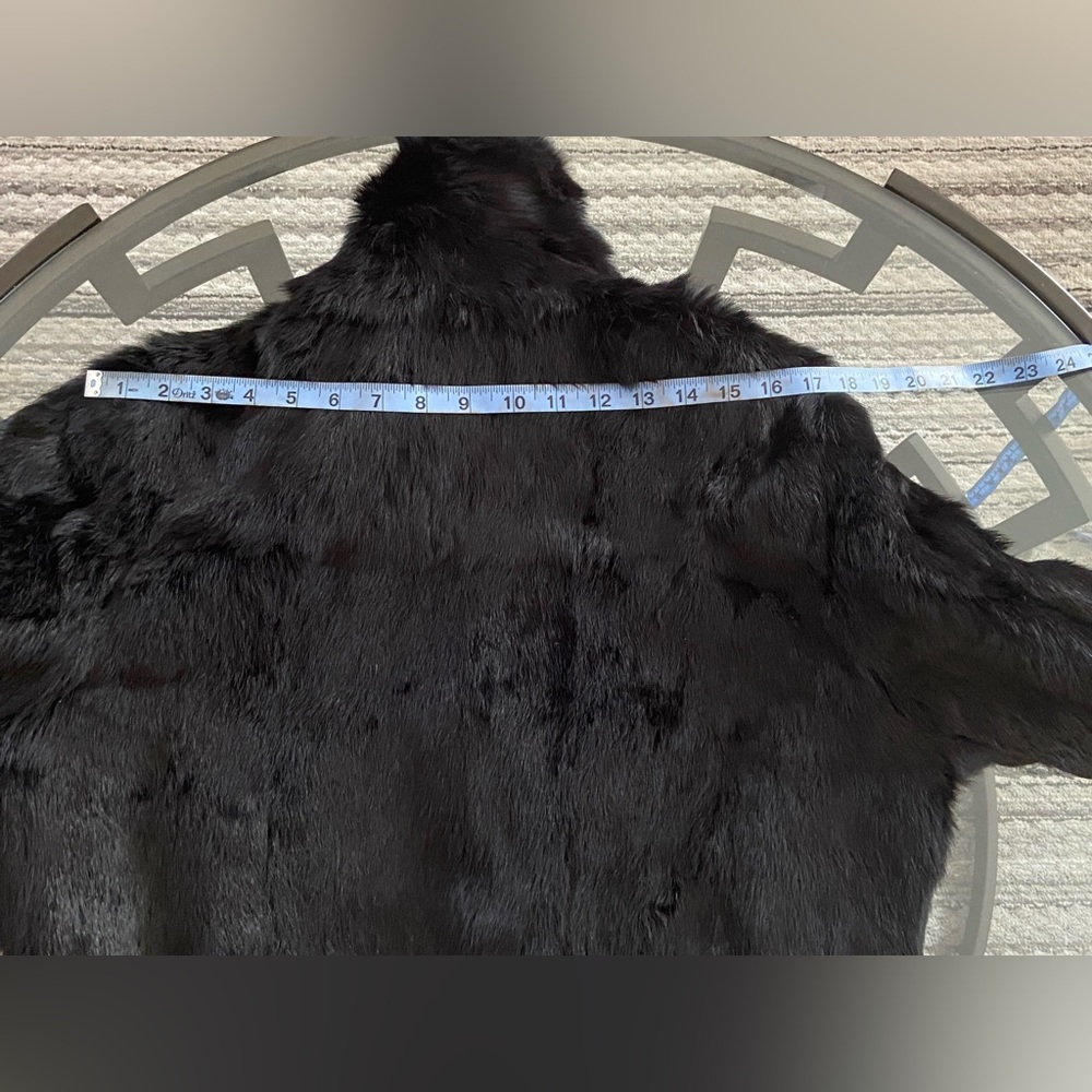 Wilsons Leather: Black AUTHENTIC vintage Rabbit Fur Bomber Jacket - Picture 4 of 7